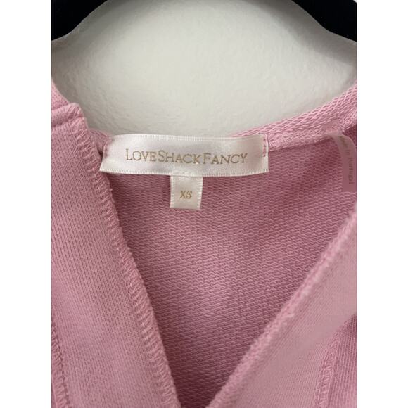 LoveShackFancy Kirby Hoodie Pink Sweatshirt Size XS cropped - Picture 2 of 9
